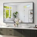 Koonmi Black Framed Bathroom Mirror 36x55 in - Shatterproof HD