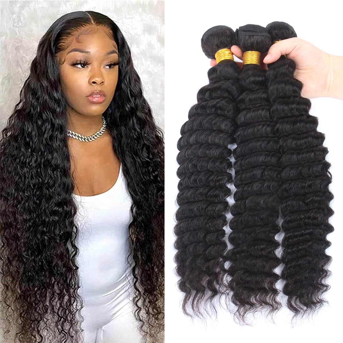12A Brazilian Virgin Hair Pineapple Deep Wave Bundles 20in