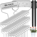 Metal Garden Plant Labels 60 Pcs + 2 Pens - Durable 4in Aluminum