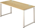 SHW 55-Inch Commercial-Grade Office Computer Desk, Oak - Sturdy Work