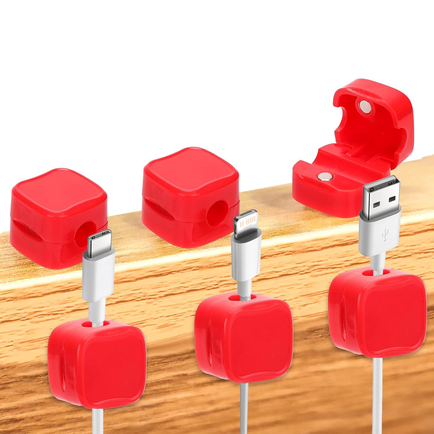 Effortlessly Organize Cables with Magnetic Desk Clips