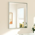Brushed Nickel Bathroom Mirror 24 x 30 Rectangle - Beveled Elegance
