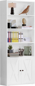 Industrial Bookshelf 6-Shelf 70 in Tall Bookcase - Durable Storage