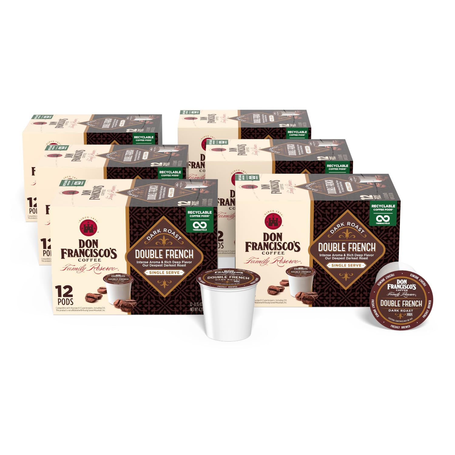 Don Francisco's Double French Dark Roast Coffee Pods - Bold Flavor