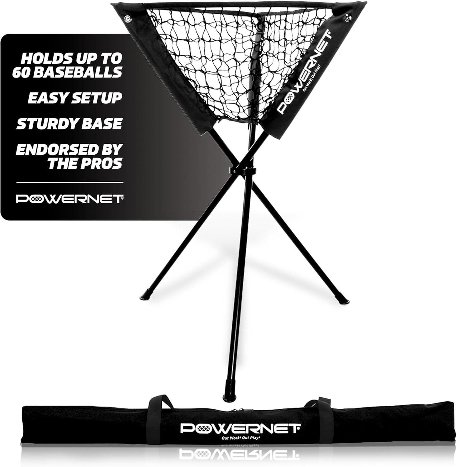 PowerNet Portable Ball Caddy for Baseballs and Softballs