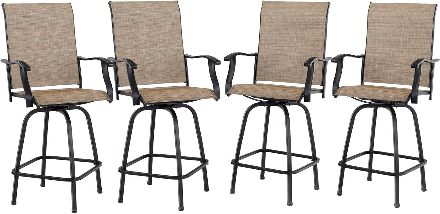 PHI VILLA Outdoor Bar Stools Set of 4 for Stylish Patios