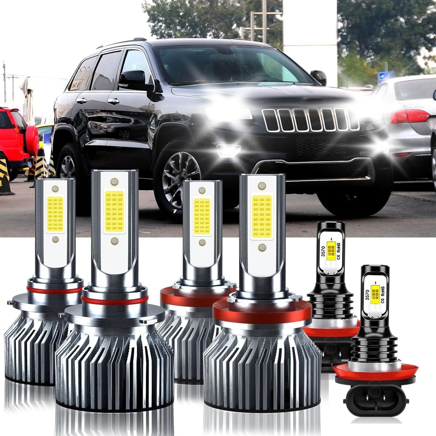 Compatible Jeep Grand Cherokee 2011-2013 Light Bulbs Pack of 6