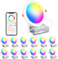 Smart Recessed Lighting 4 Inch RGBCW Color Changing 12W Downlight