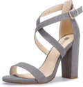 Chunky High Heel Strappy Sandals for Women - Dressy 4in Block