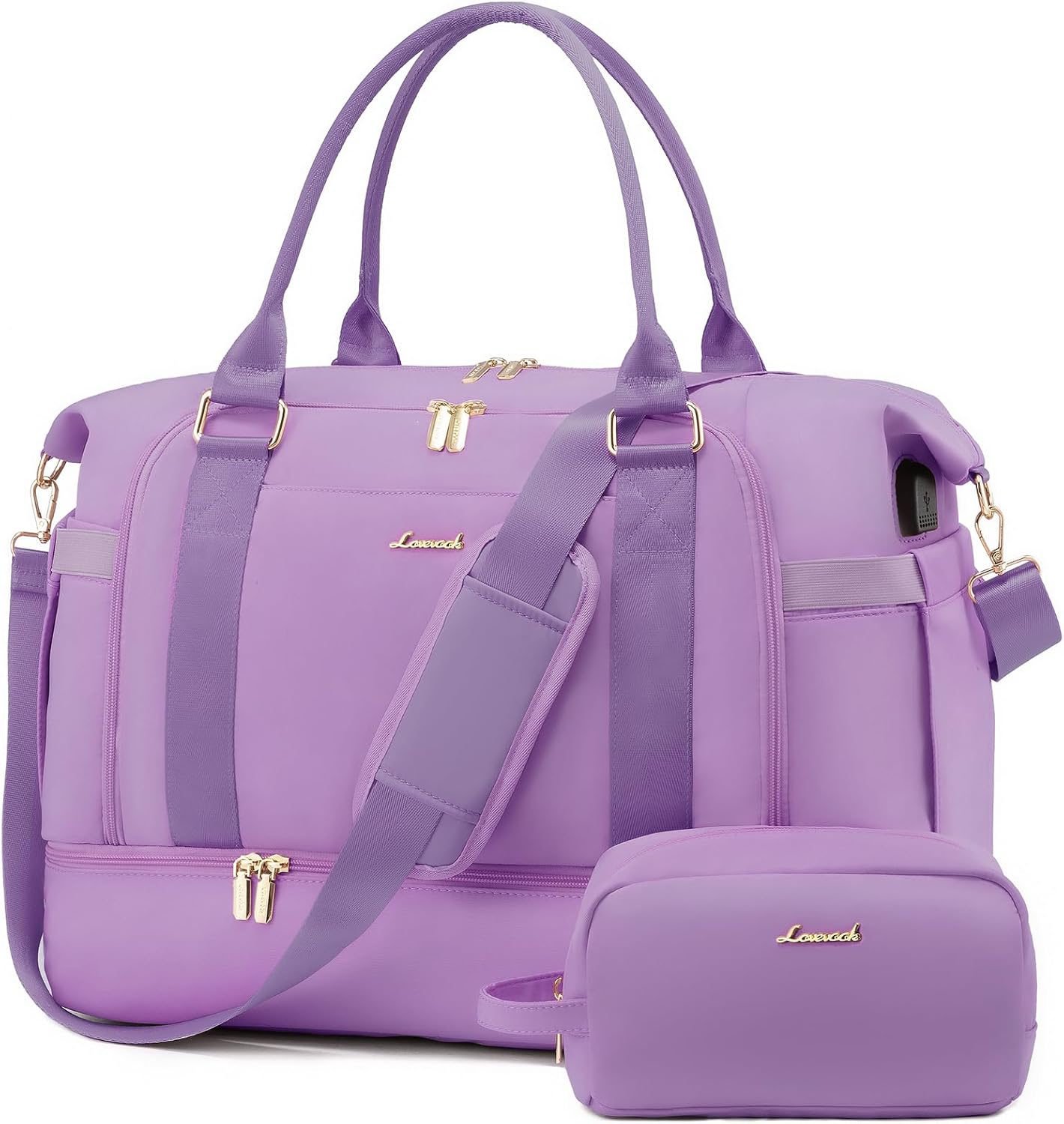 LOVEVOOK Travel Duffel Bag with USB Charging Port for Women
