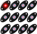 12 Pods Red LED Rock Lights Neon Underglow Light Kit - Durable Night