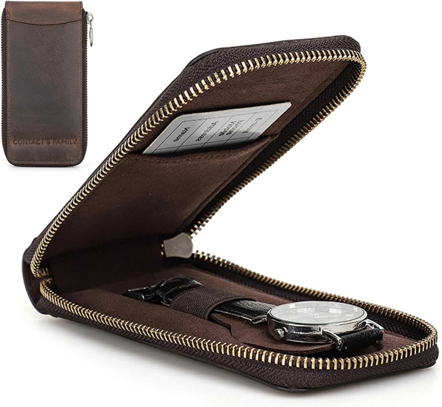 Portable Leather Watch Travel Case by Acidea