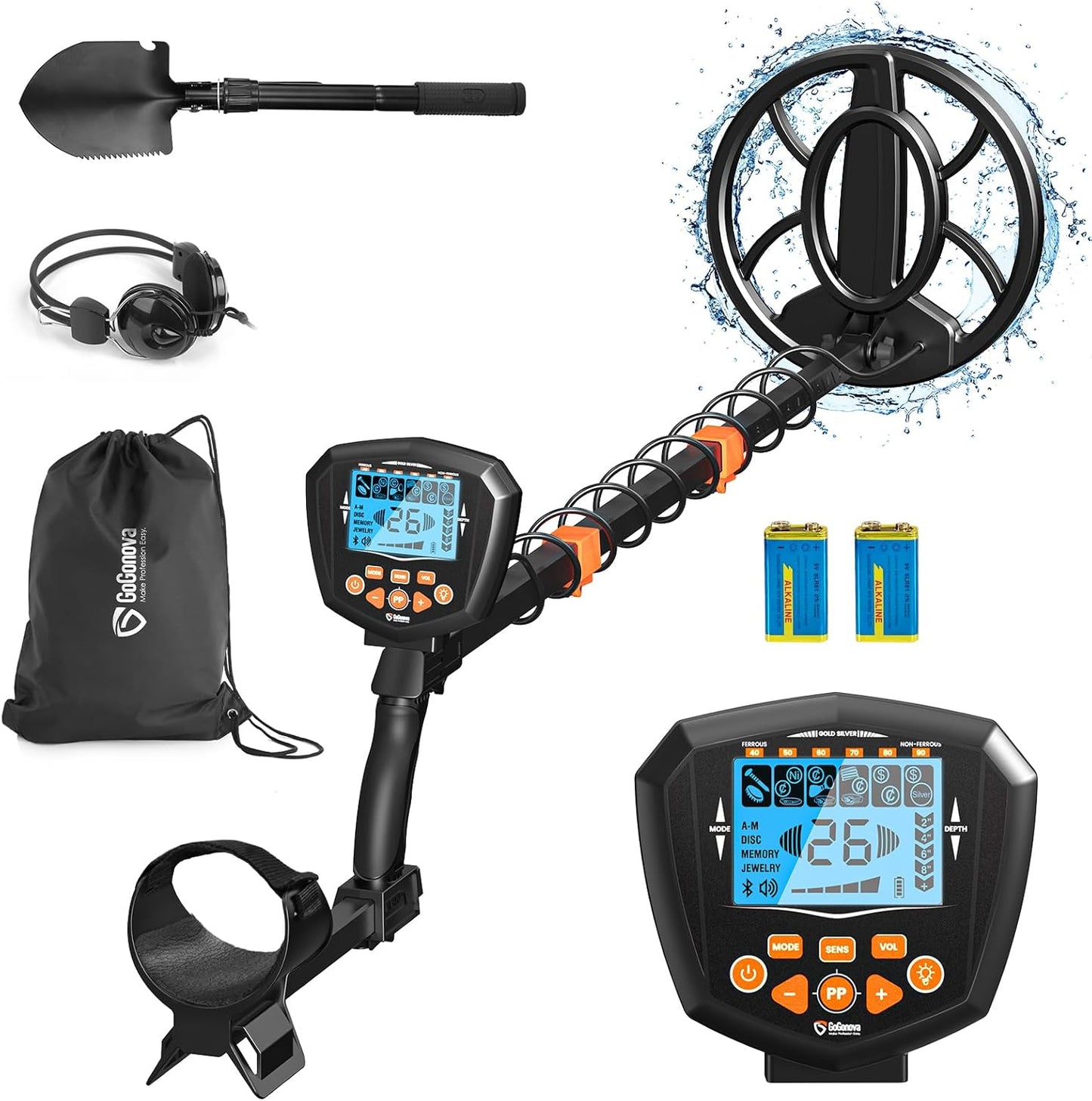 GoGonova Professional Metal Detector for Adults with LCD Display