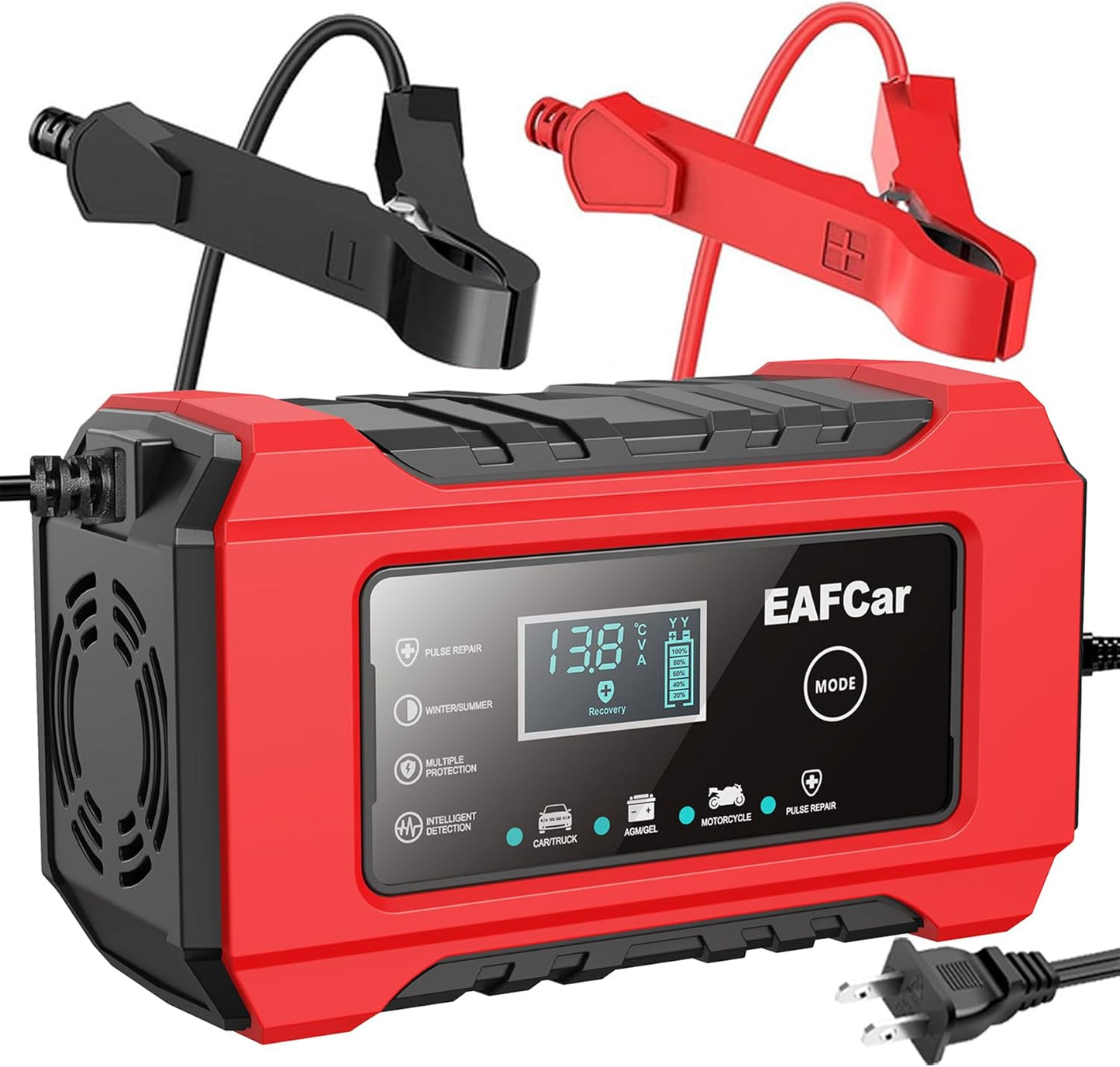 Smart 12V Car Battery Charger - Maintainer & Trickle Charger - EAFCar