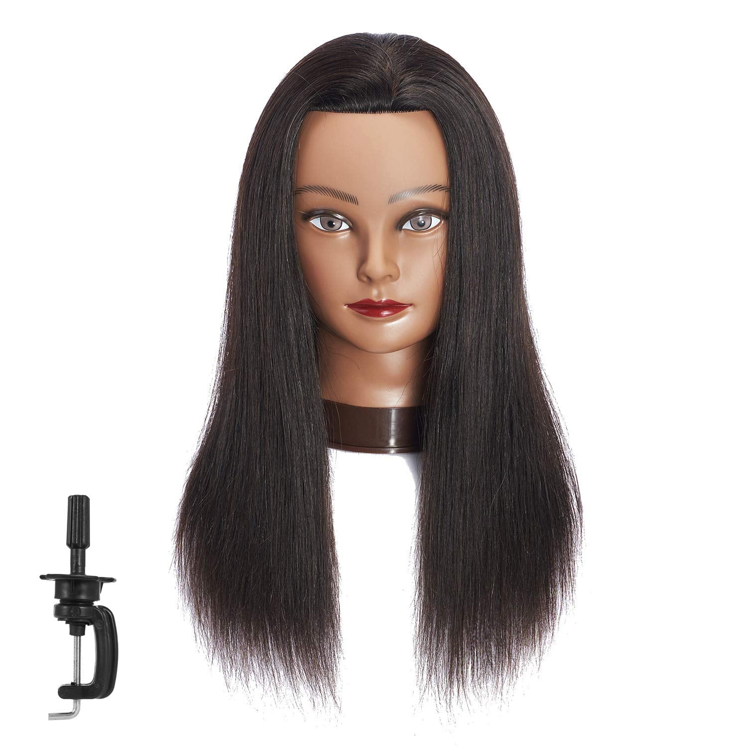 Traininghead 20-22in Human Hair Mannequin Head for Cosmetology