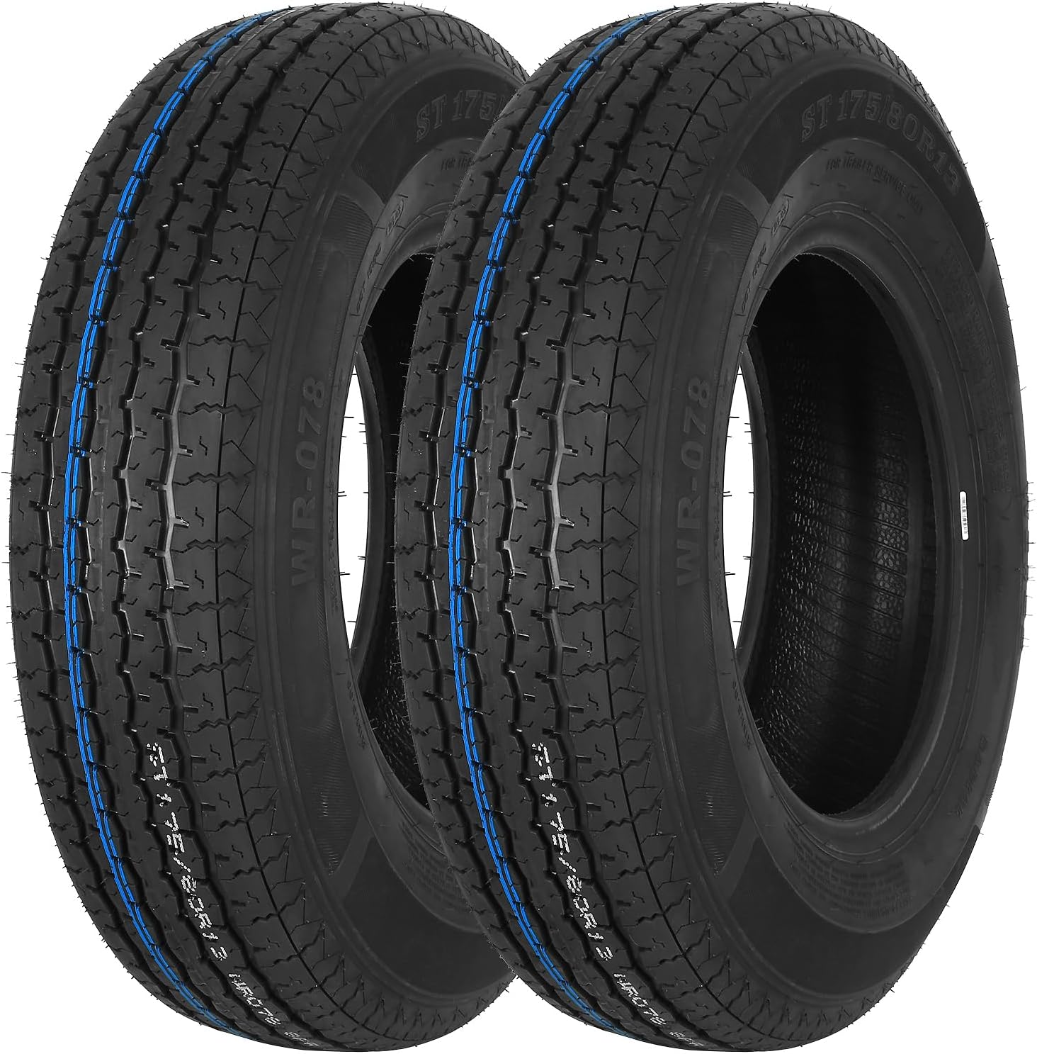 Set of 2 Hykolity Premium Trailer Tires ST 175/80R13 for Durability