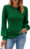 Womens Ribbed Knit Pullover Sweater - Casual Fall Long Sleeve