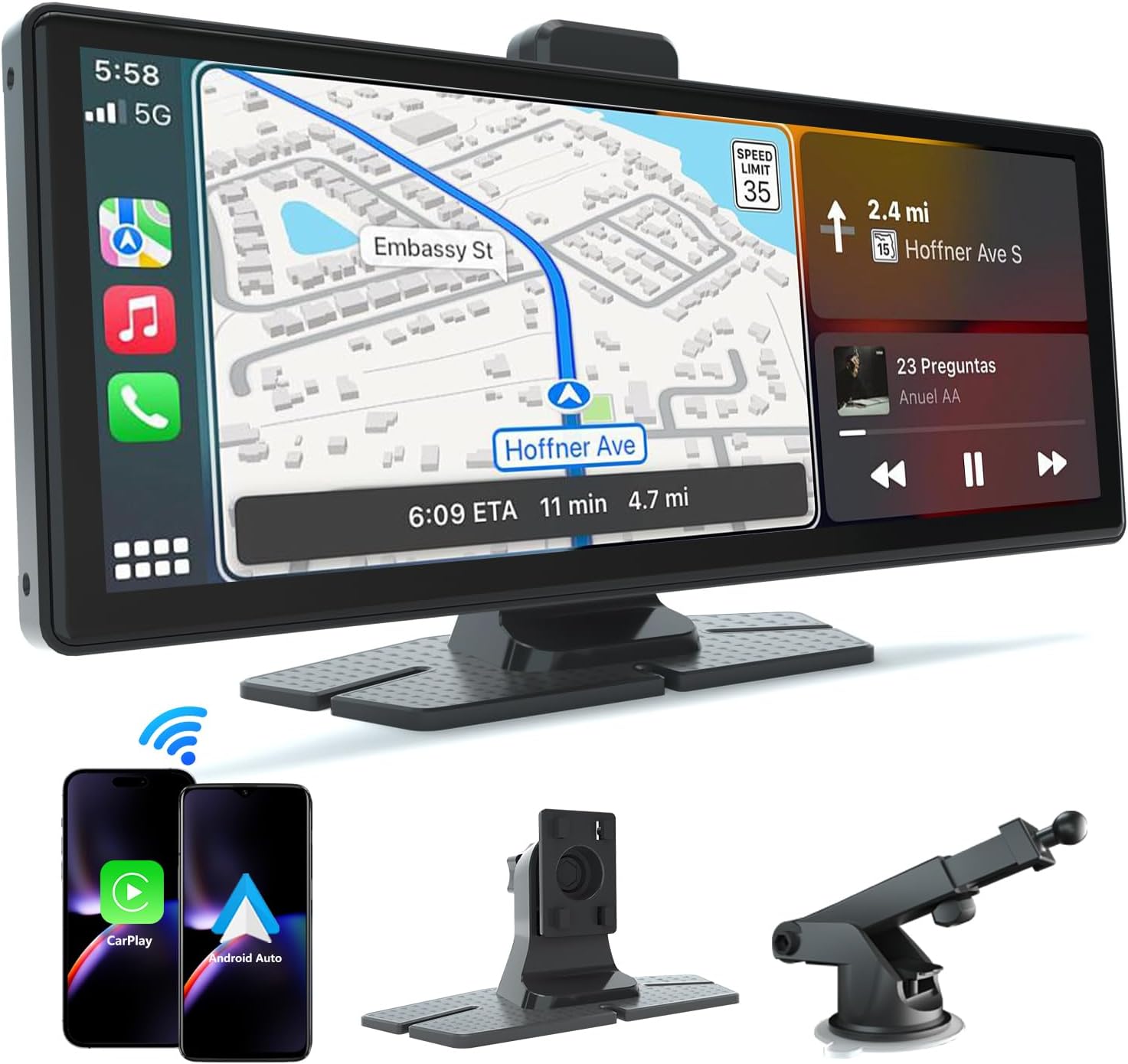 10.26in HD Carplay Screen for Car with Wireless Connectivity