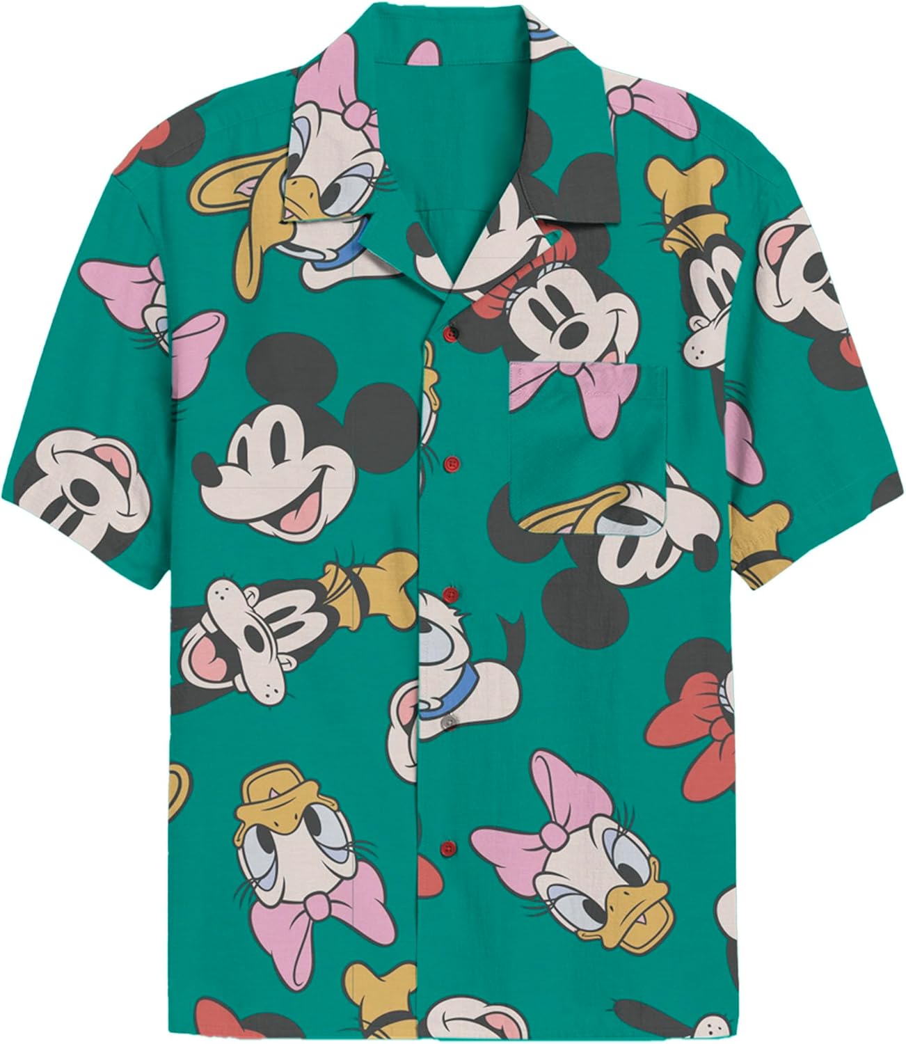 Disney Men's Mickey and Friends Button Down Shirt for Comfort