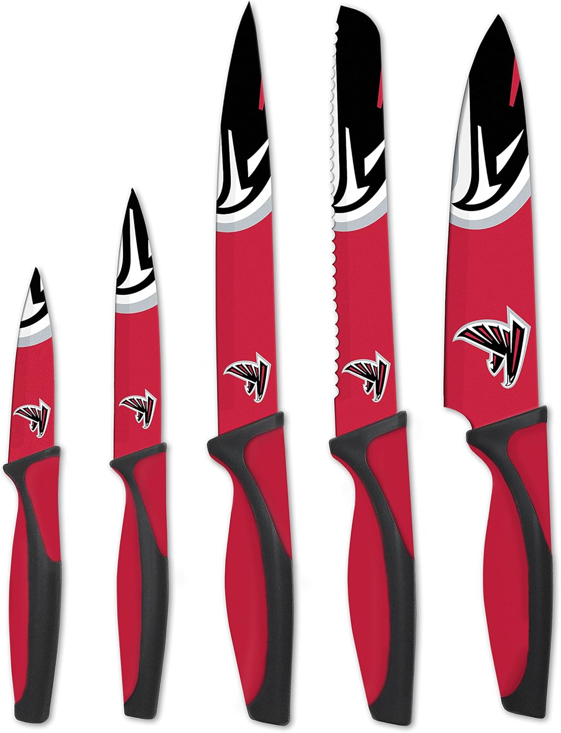 NFL Atlanta Falcons 5-Piece Kitchen Knife Set for Food Prep