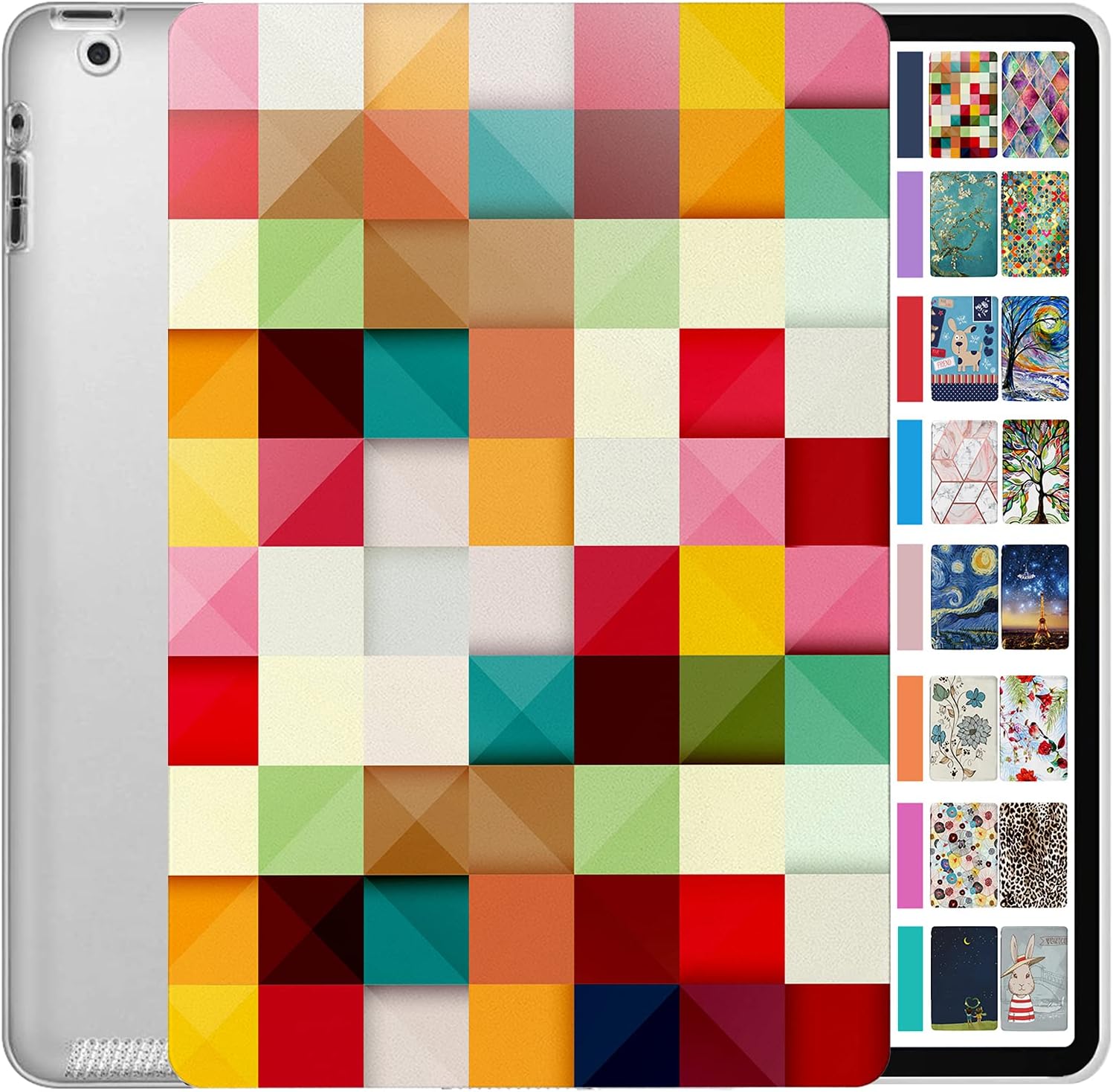 DuraSafe iPad 9.7 inch Case with Color Grid Design for Protection