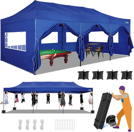 COBIZI 10x30 Heavy Duty Pop Up Canopy for Outdoor Events