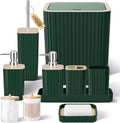 Elegant Green Bathroom Set 10PC - Coordinated Plastic Accessories