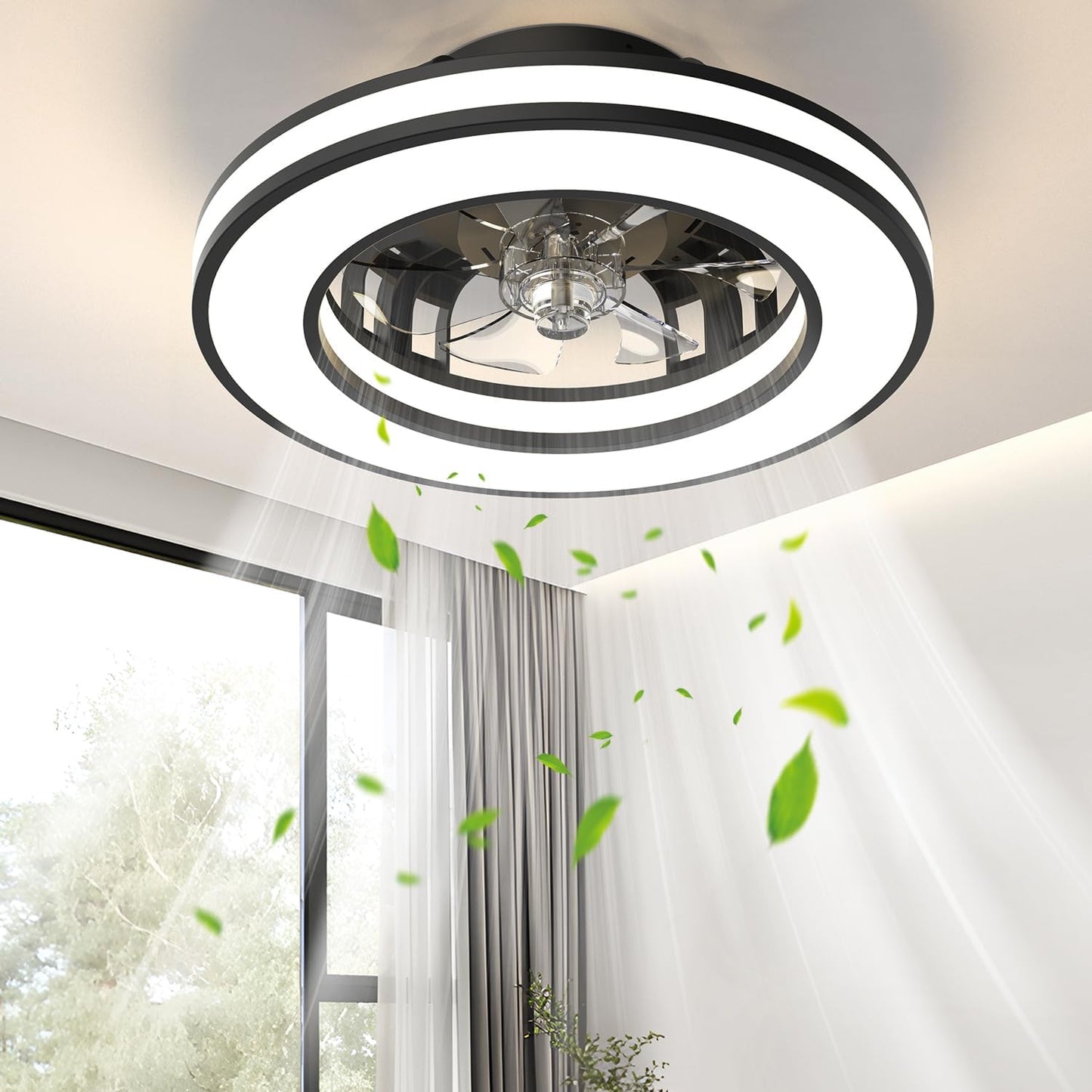 Modern 16in Ceiling Fan with Lights and Remote Control Features