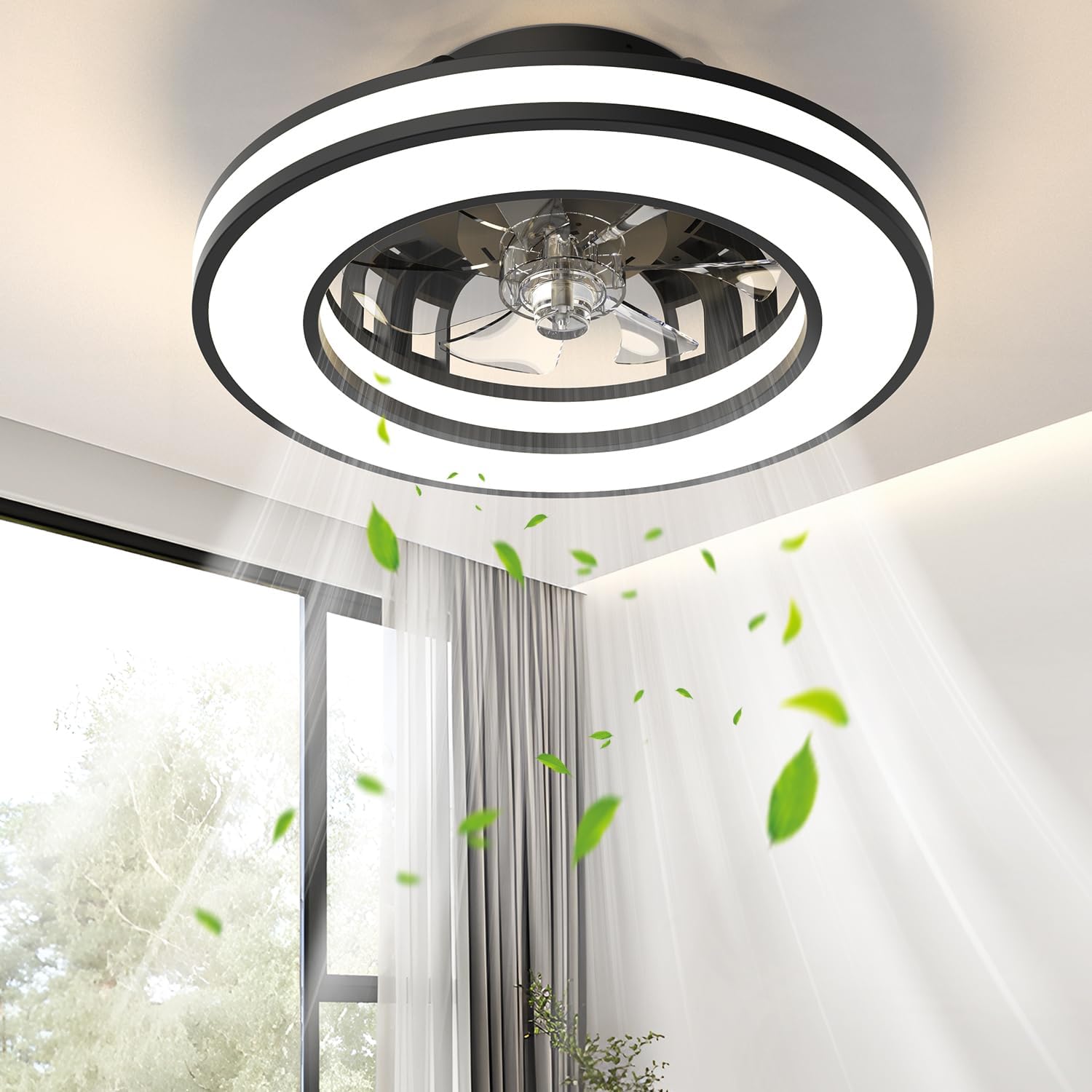 Modern 16in Ceiling Fan with Lights and Remote Control Features