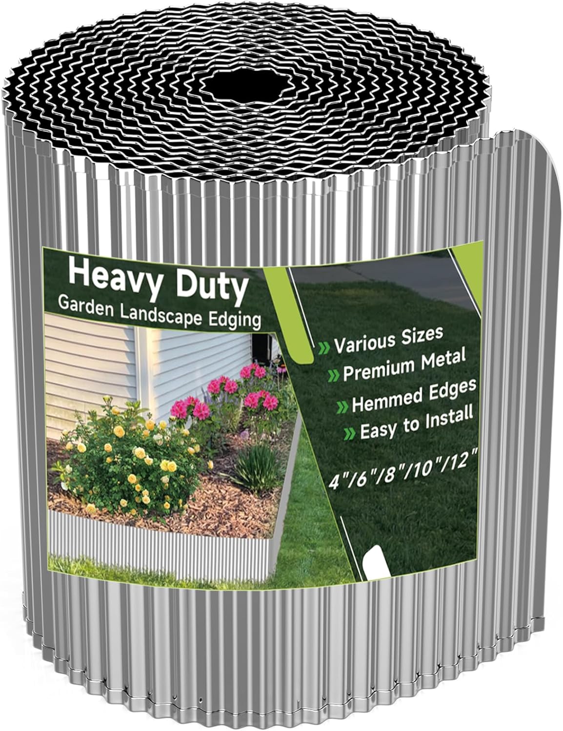 Corrugated Garden Edging: Durable 6in Galvanized Steel Border