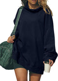 Womens Oversized Mockneck Sweatshirt Turtleneck Top - Cozy Layering