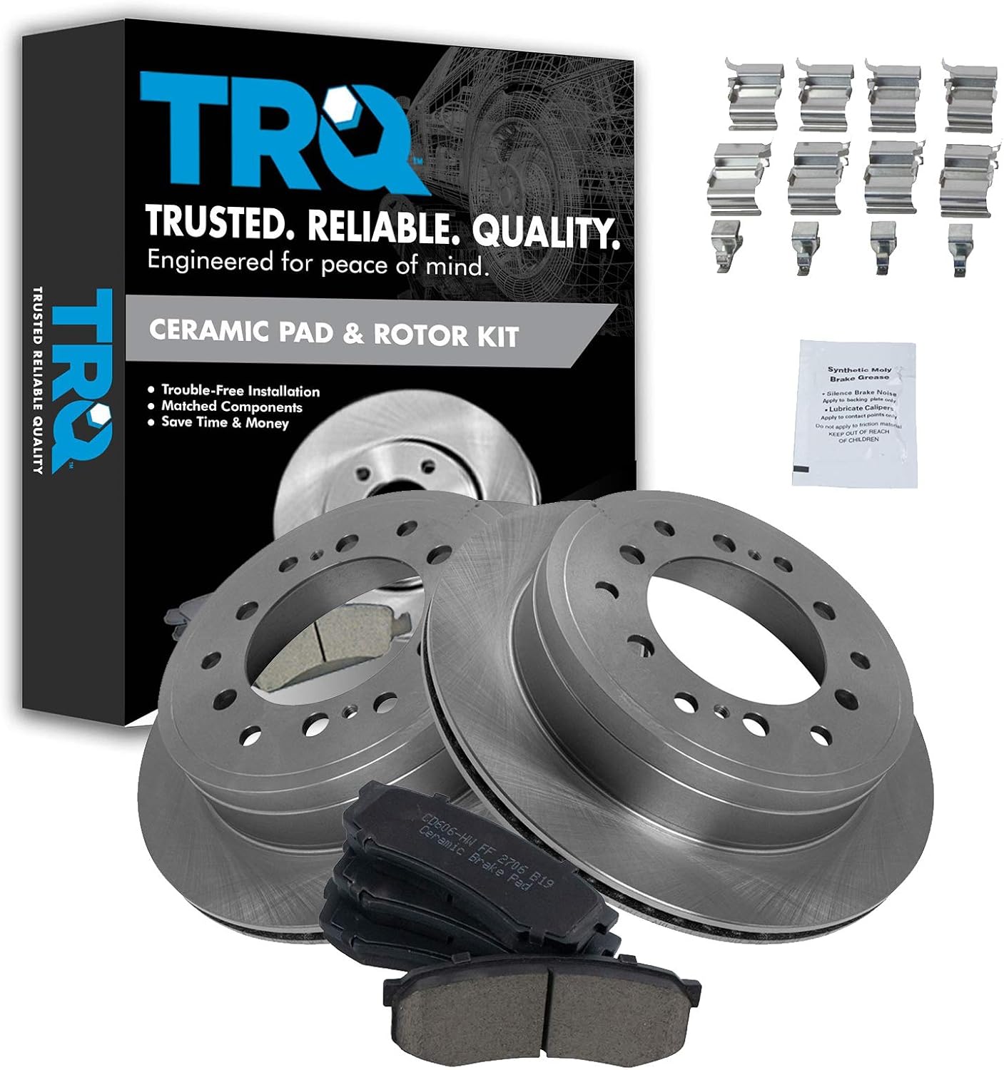 TRQ Rear Brake Pad & Rotor Kit for Lexus GX460 & Toyota 4Runner
