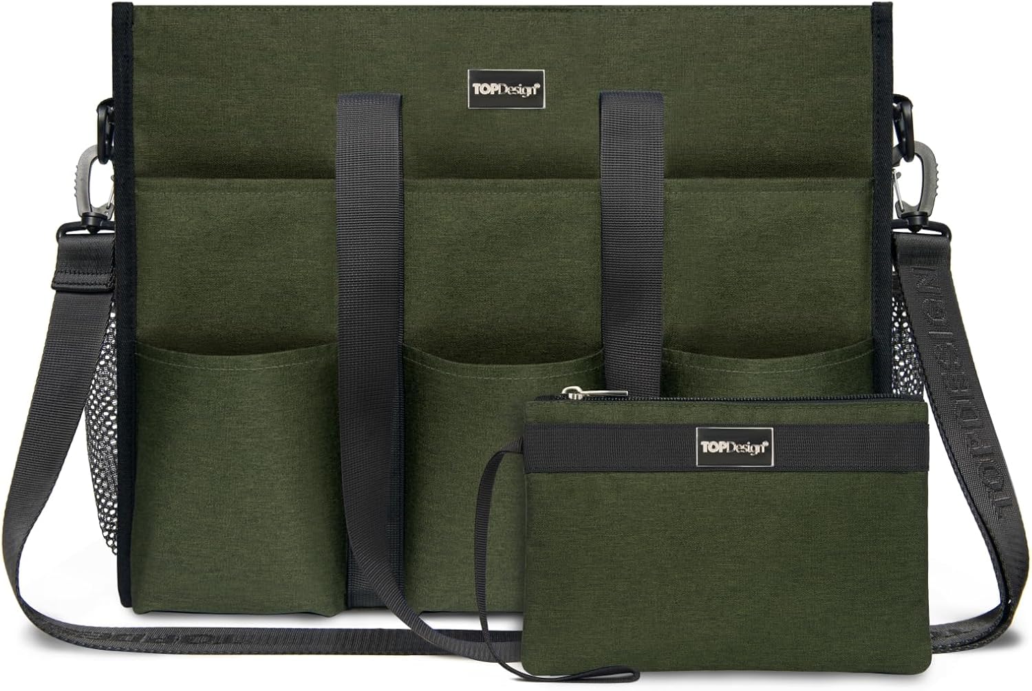 Utility Water Resistant Tote Bag with 22 Pockets for Women