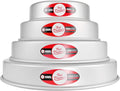 Fat Daddio's Anodized Aluminum 4-Tier Round Cake Pan Set - Even Baking