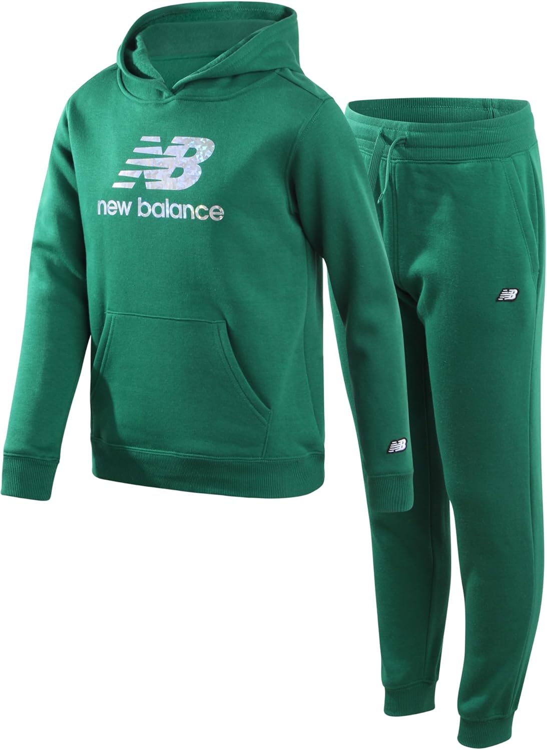 New Balance Girls' Jogger Set: Cozy Fleece Hoodie & Pants