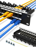1U 48-Port Cat6A Shielded Keystone Patch Panel - Toolless Cable