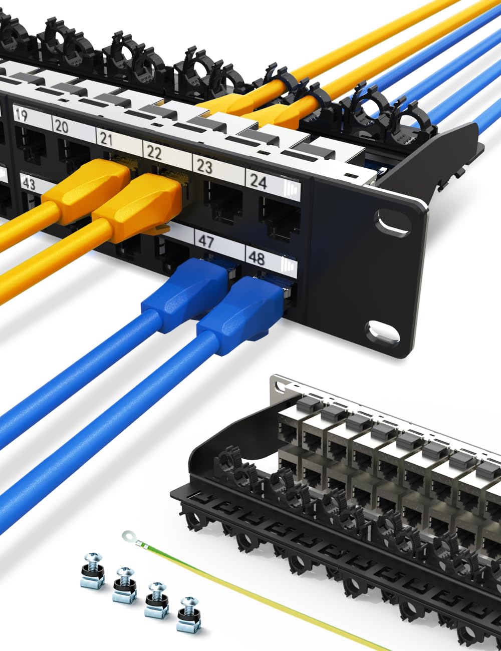 1U 48 Port Keystone Patch Panel for Efficient Cable Management