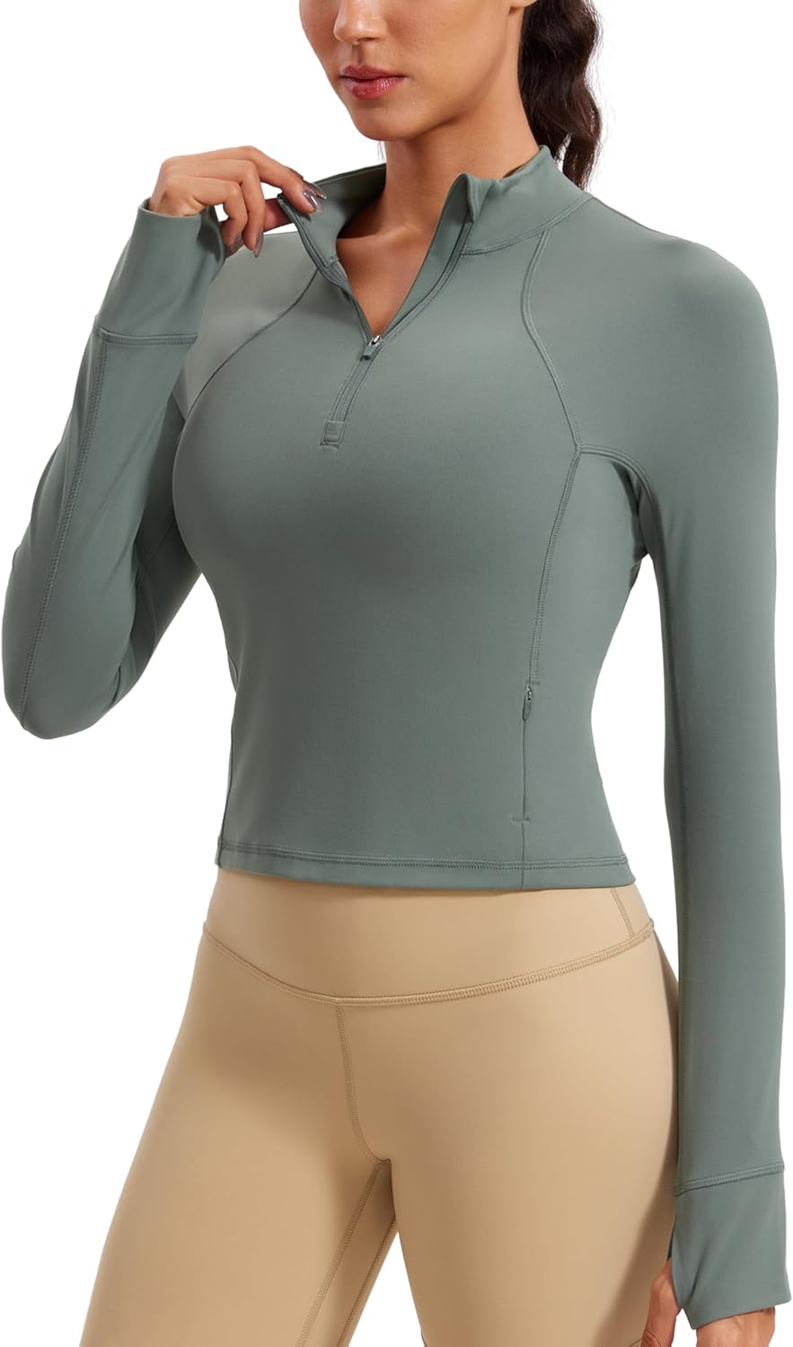 CRZ YOGA Butterluxe Half Zip Long Sleeve Shirts for Women