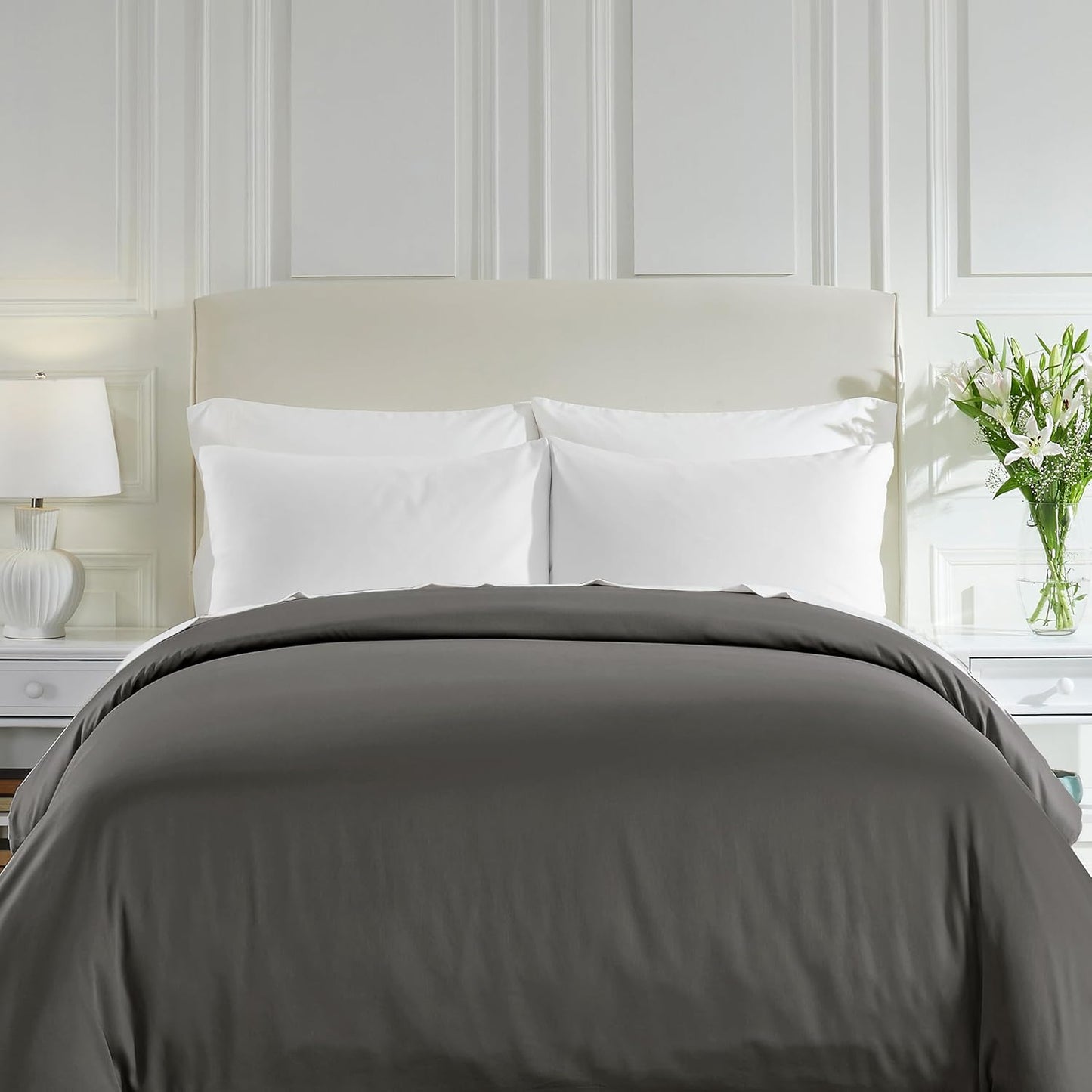 California Design Den Full/Queen Cotton Duvet Cover - Grey