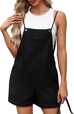 OFEEFAN Womens Shorts Overalls Sleeveless Adjustable Strap Rompers