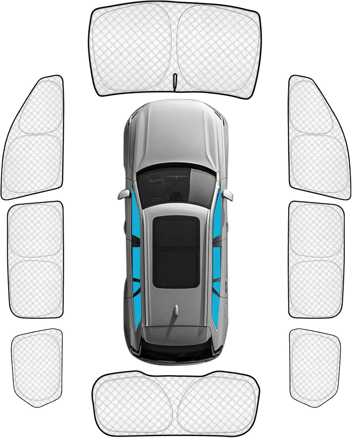 KMF 8pcs Full Window Sun Shades for Jeep Grand Cherokee 2022-2025