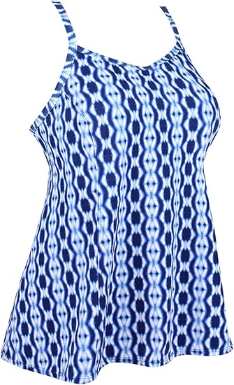 JINXUEER Women's Plus Size Flowy Swimsuit Crossback Tankini Top