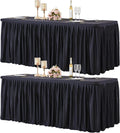 Black Polyester Fitted Tablecloths for 4 ft Rectangle Tables - Wrinkle