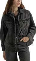 Wrangler Women's Relaxed Fit Girlfriend Denim Jacket - Oversized