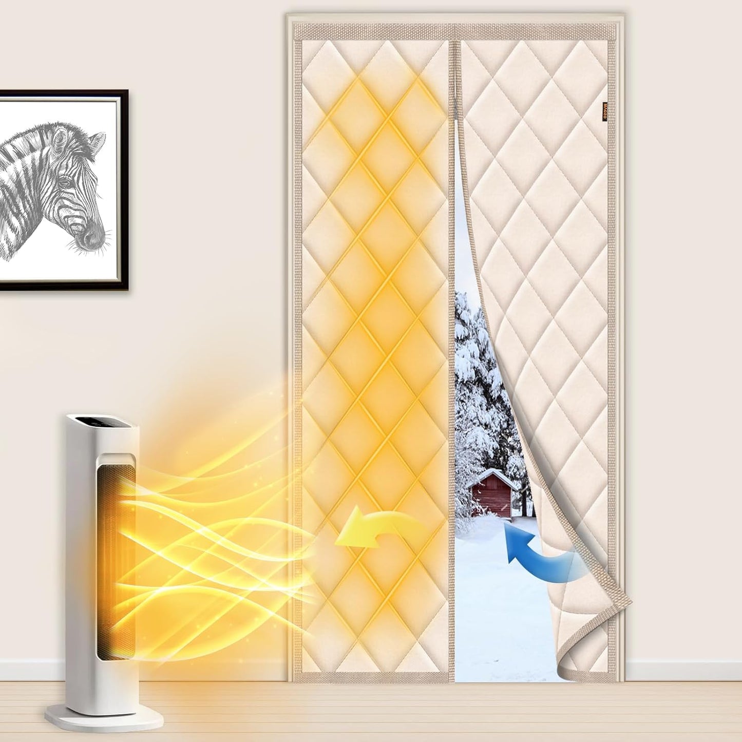 MAGZO Magnet Thermal Insulated Door Curtain for Winter Comfort