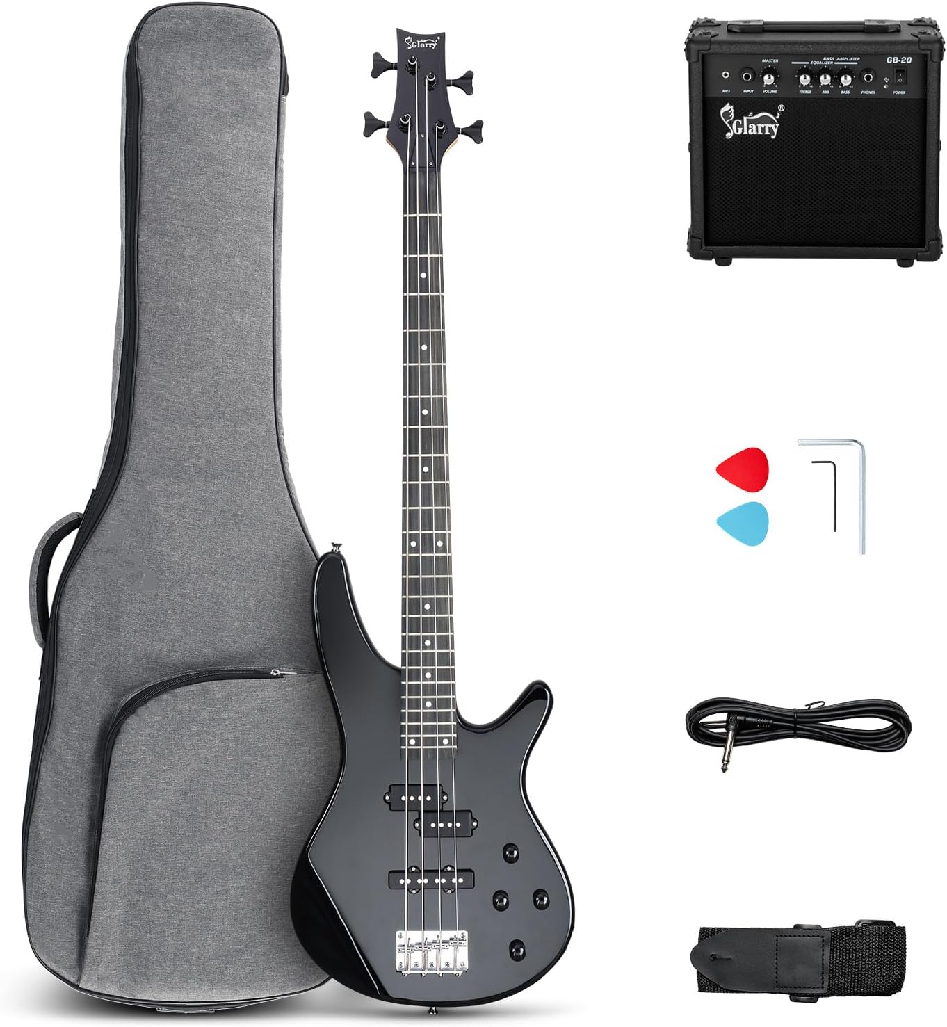 GLARRY 4 String Electric Bass Guitar Beginner Kit Review