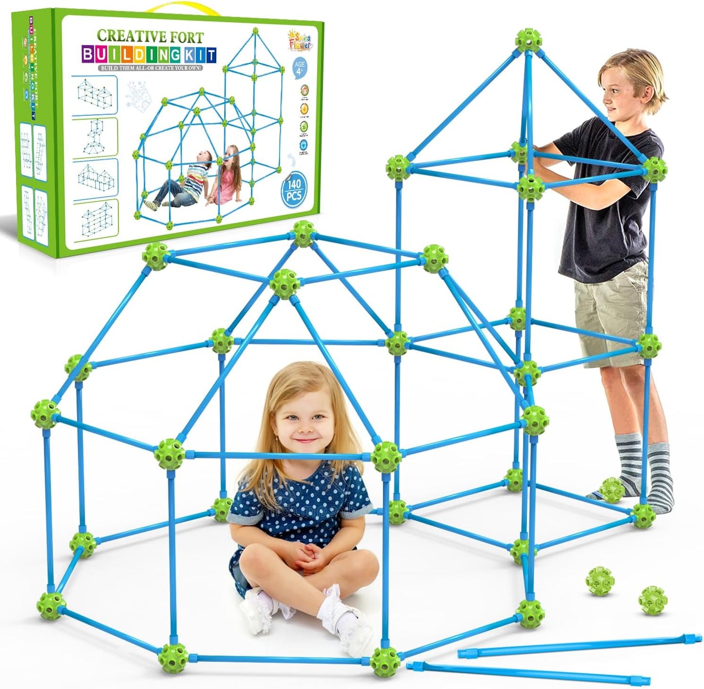 SpringFlower Fort Building Kit for Kids - Ultimate Creative Set