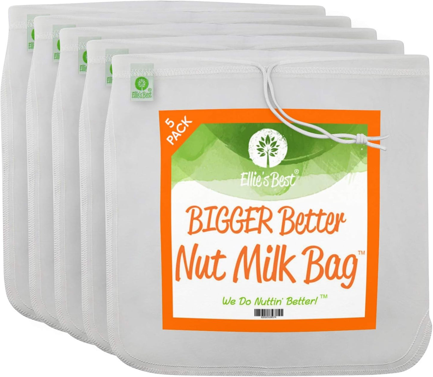 Pro Quality Nut Milk Bag - 5 XL 12in x 12in Reusable Strainers