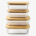 DE Glass Food Storage Containers with Bamboo Lids - Meal Prep Set
