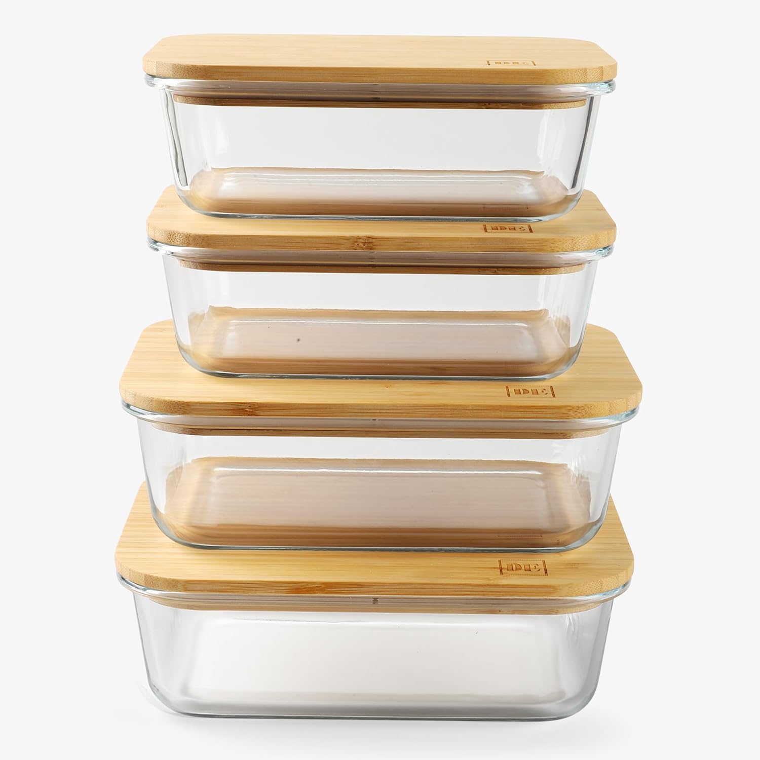 Premium Glass Food Storage Containers with Bamboo Lids for Meal Prep